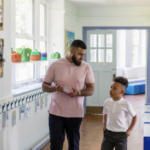 Teacher with young student